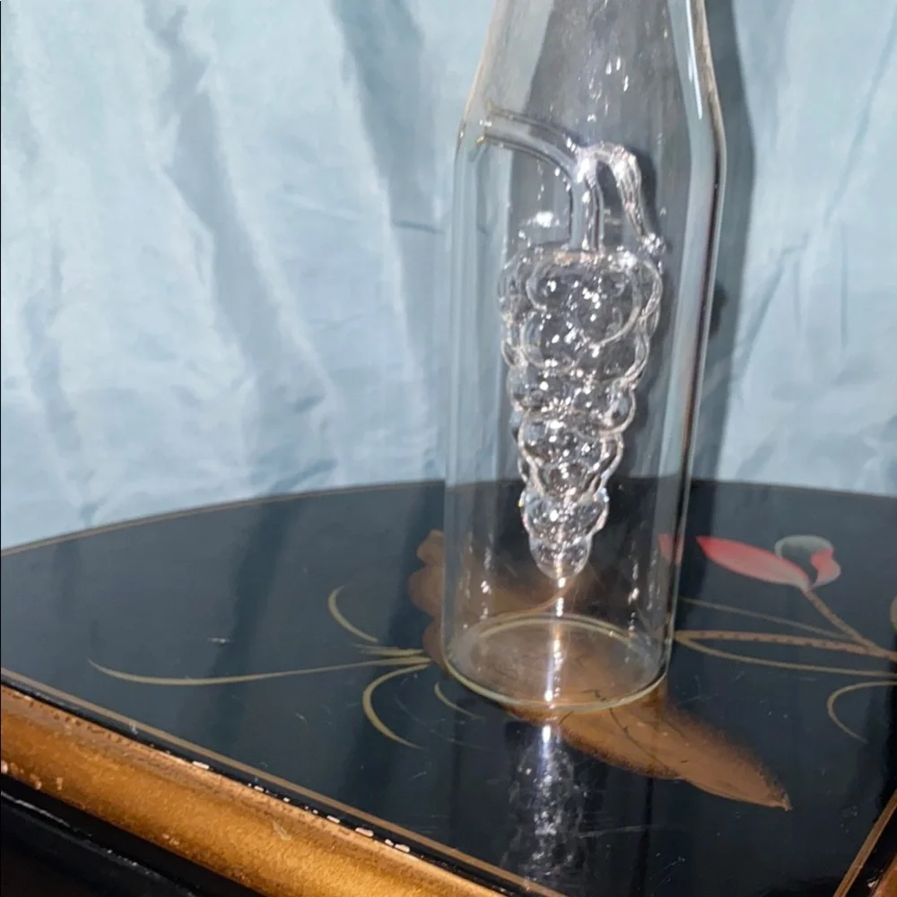 BX48 Vintage Elegant Glass Bottle with Silver Accents